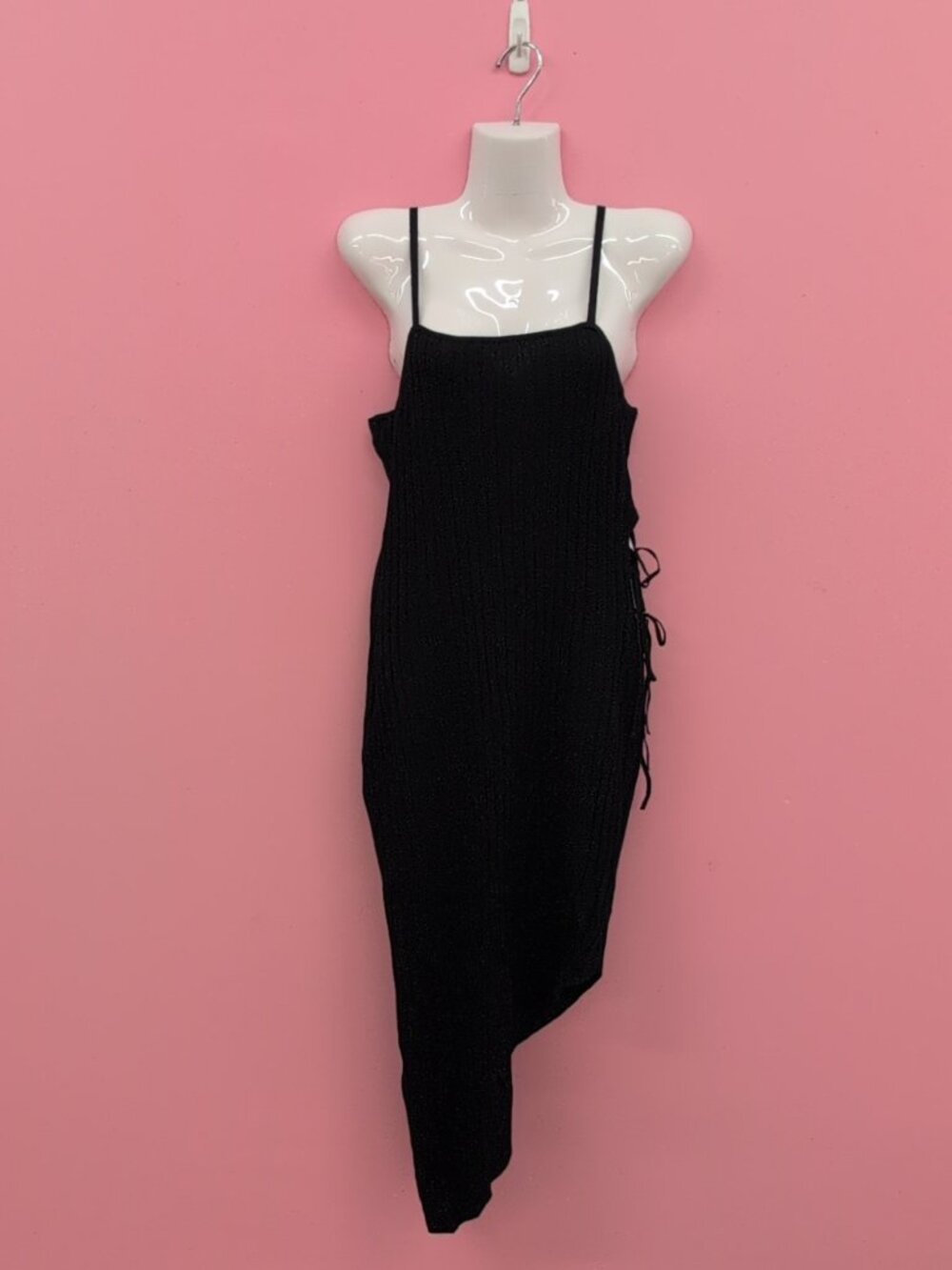 Forever 21 Almost Famous Sleeveless Asymmetrical Mini Bodycon Dress XL Black